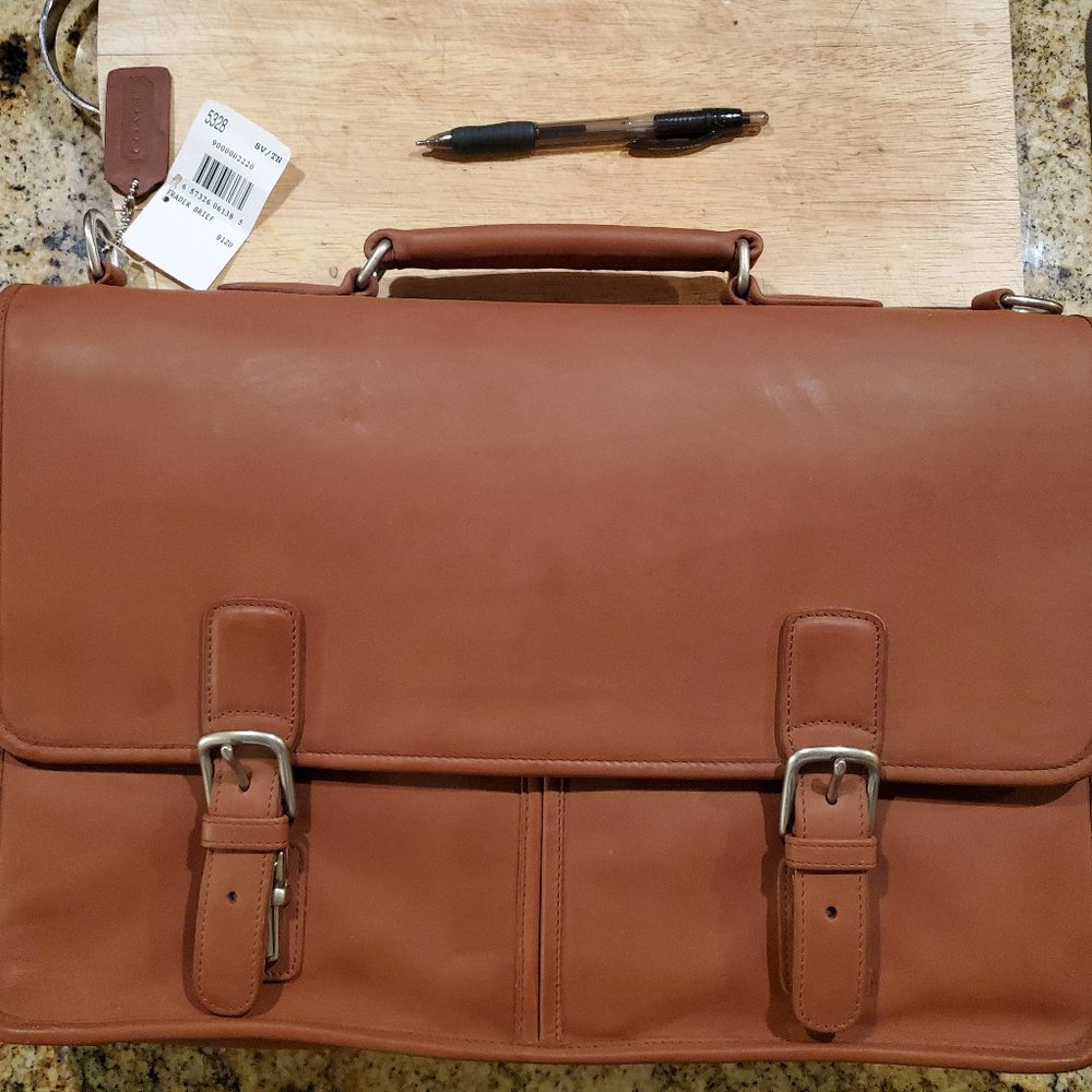 Genuine Coach Brown Leather Trader Briefcase